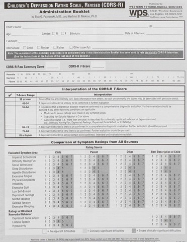 Children s Depression Rating Scale  Revised CDRS  R 